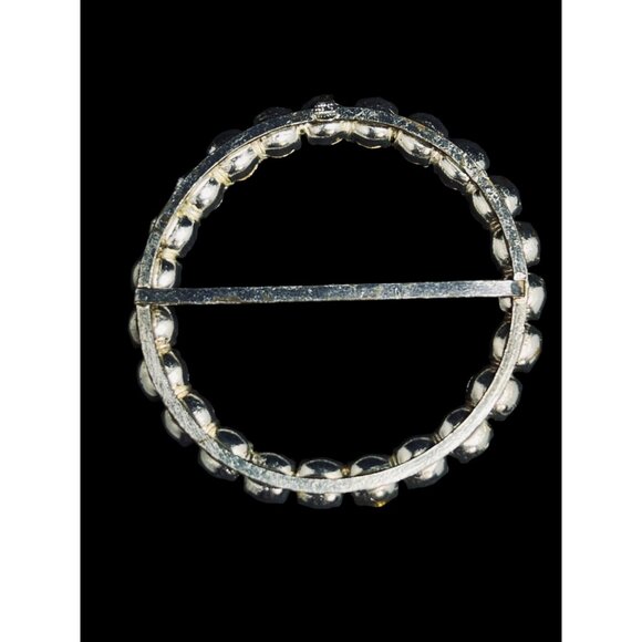 Vintage Silver Tone With Large Clear Rhinestones Sash Buckle (5262) - Picture 6 of 6